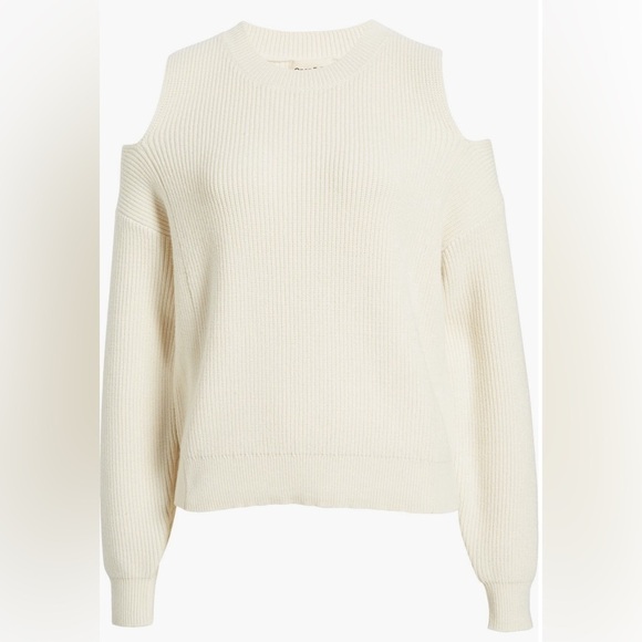 Open Edit Cold Shoulder Ribbed sweater Size M in Cream NWT - Picture 3 of 8